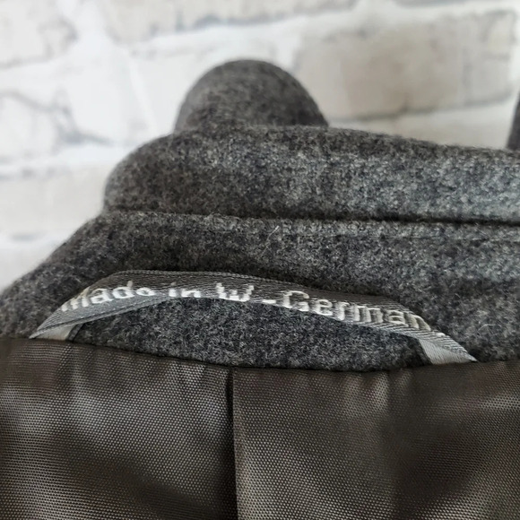 Vintage West German Wool  Jacket Charcoal Gray Button Front Lined Size 40 - Picture 12 of 14